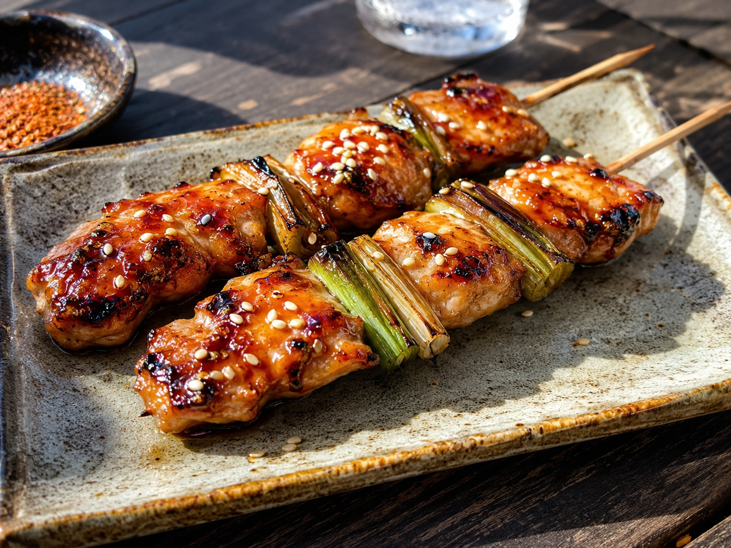 Chicken yakitori skewers